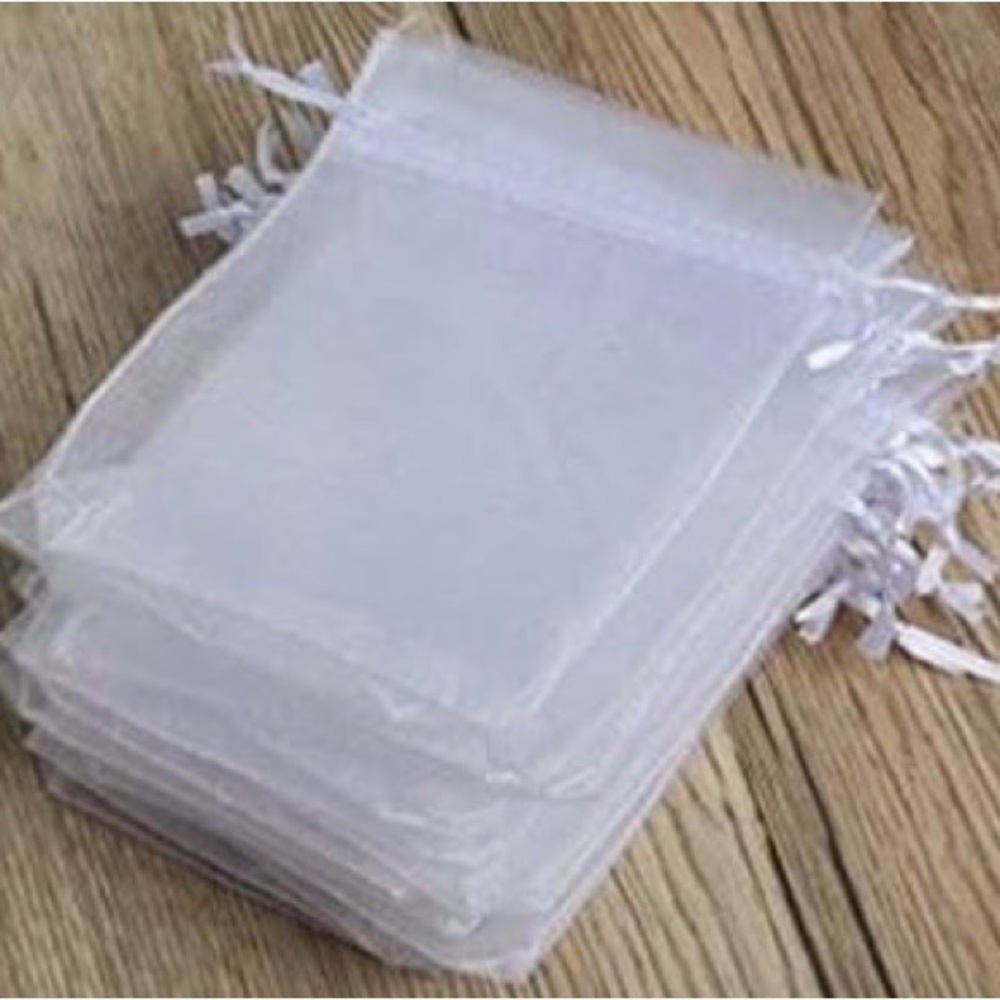 Qty25 Organza Drawstring White Favor Bags NWOT - Picture 2 of 4